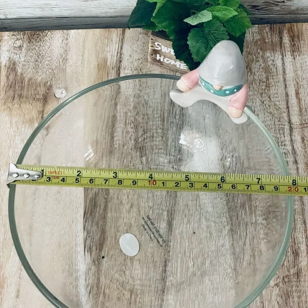 NWT Gorgeous Big 8” Glass Food container with Ceramic Hanging Removable Gnome